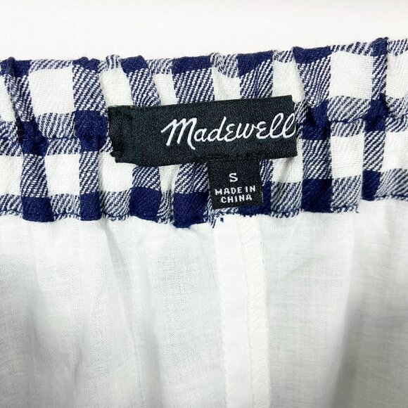 MADEWELL | Navy & White Gingham Check Skirt Grannycore Cottagecore - Picture 3 of 6